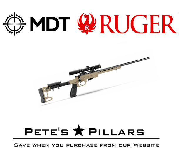 MDT Chassis LSSRF System Gen2 Ruger American 22LR RH FDE Pete's Pillars Premium